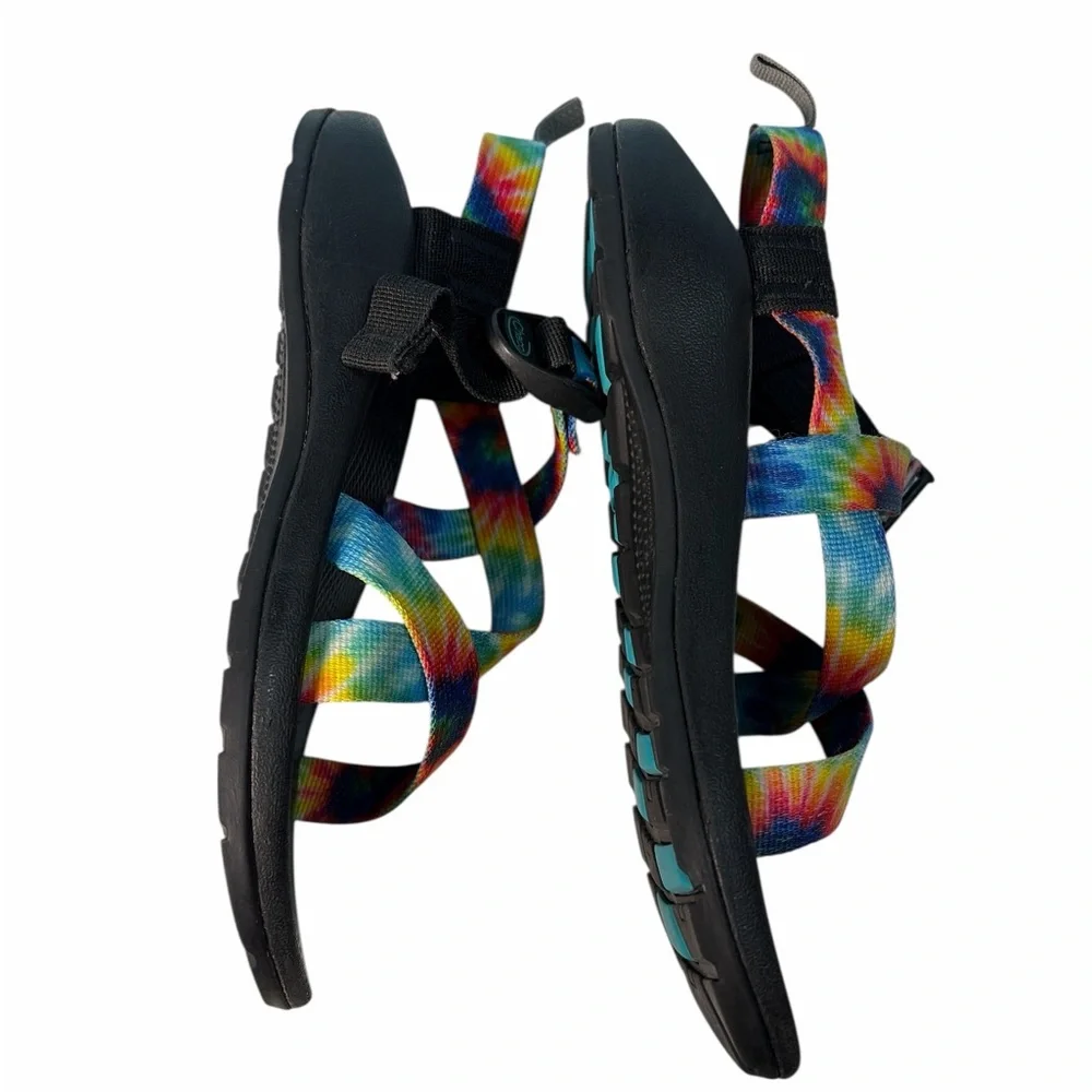 Chaco Ecotread Sandals Tie Dye Rainbow Multicolor JCH199812 Kids Youth Size 5 - Picture 3 of 8